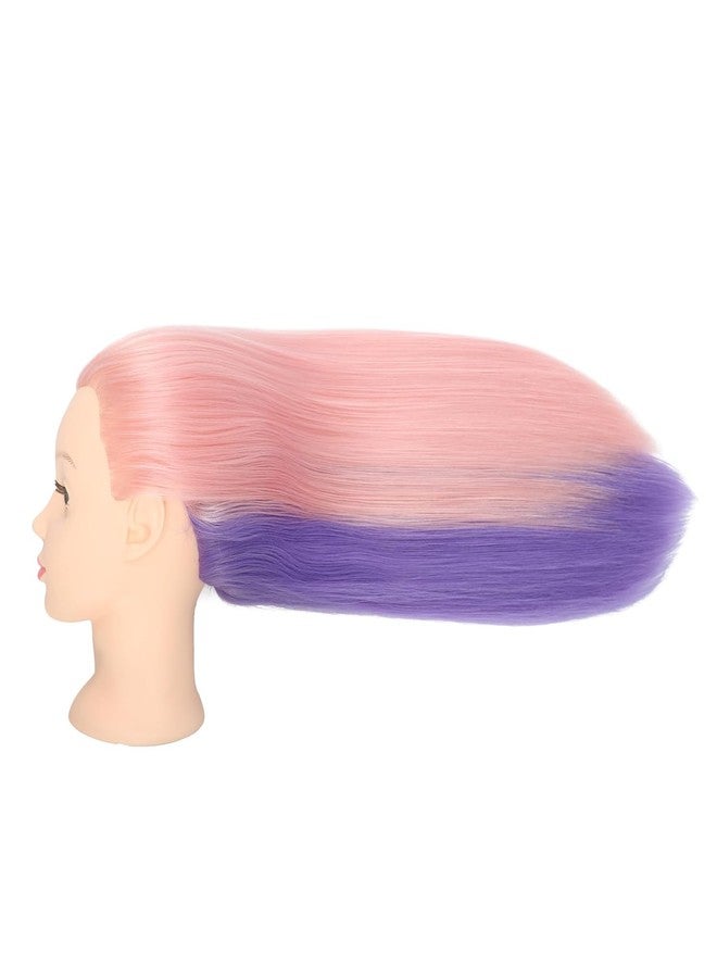 Morris 26"-28" Mannequin Head Hair Styling Training Manikin Cosmetology Doll Head Synthetic Fiber Hair With Clamp Stand (pnik and purple) - Image 5